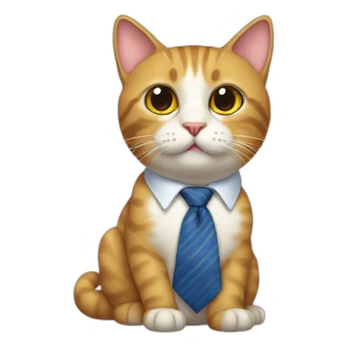 Cat with a tie sticker