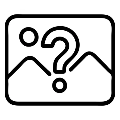 minimal icon style image placeholder emoji, red color, with a question mark overlay sticker