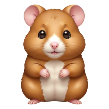 Cinematic Cute Brown Hamster Portrait Emoji, Head tilted playfully and inquisitively, featuring a glossy, rich brown coat with a delicate sheen, round, sparkling dark eyes filled with curiosity, Simplified yet irresistibly adorable features, highly detailed, glowing with a warm, friendly glow, high shine, affectionate and lively, stylized with a touch of whimsy, bright and endearing, soft glowing outline, capturing the essence of a mischievous yet loving hamster, so playful it feels like it could dash out of the screen and into your arms! sticker
