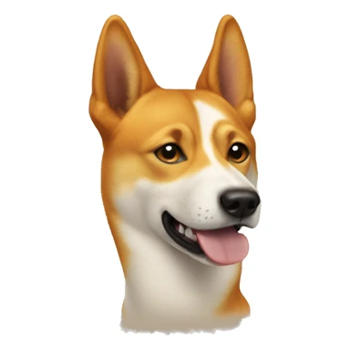 doge dog remix dingo, orange, with a thin tail sticker