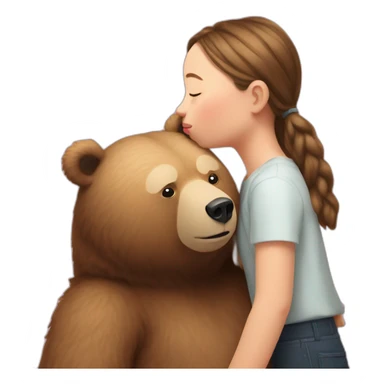 greta thunberg kisses the bear sticker