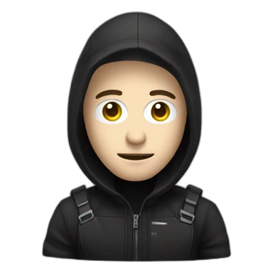 a white hacker using a pc to hack someone wearing black clothes sticker