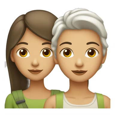 Mamá e hija adolescente blancas sticker