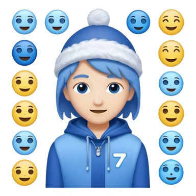 An emoji that represents the K-pop group Seventeen and also symbolizes my personal icon ❄️, along with a Seventeen-related 💙and 🪩🎤💎 I want it to be more attractive  sticker