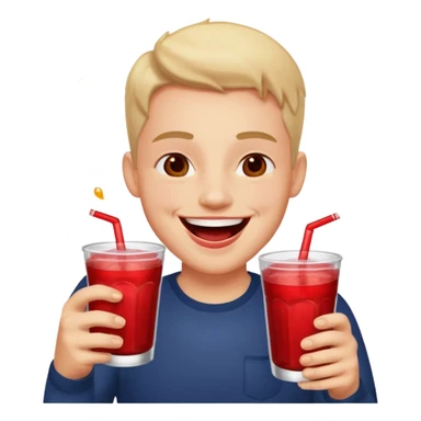 laughing face holding a double cup of red drank sticker