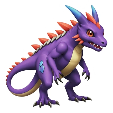  colorful dark modern Fakémon-Pokémon-Digimon-creature (full body) sticker