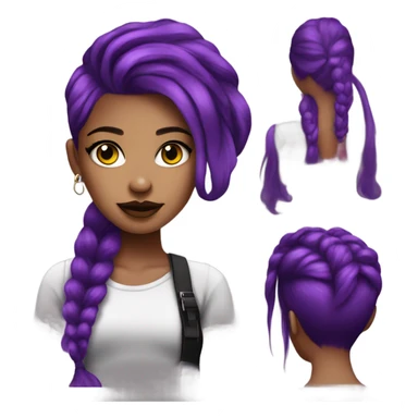 Purple hair alt girl sticker
