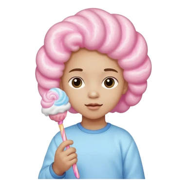 cotton candy holding kid sticker