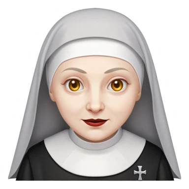 sinister nun smirks sticker