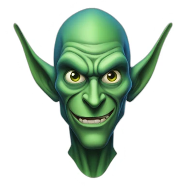 Long nose, green Goblin with blue eyes sticker