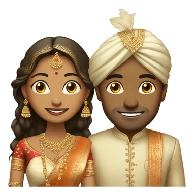 indian bride and groom sticker