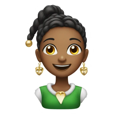 smiling girls with earrings during xmas sticker