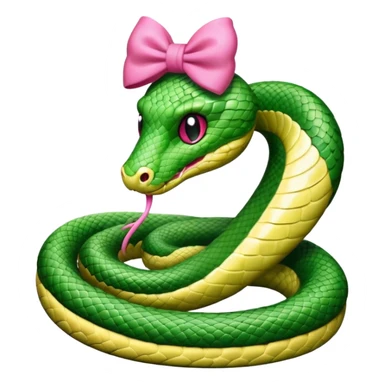 A snakwith a pink bow on her head sticker