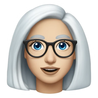 Realistic-Elegant-lady-gaga-dancing-blue eyes- wearing glasses: sticker