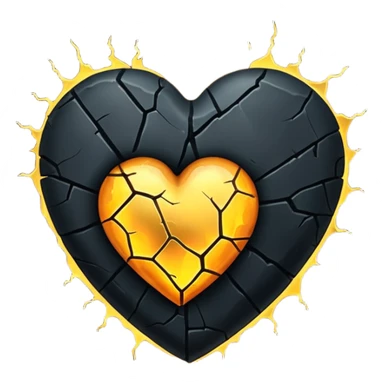Make a black heart with cracks in it. Make the cracks filled with gold sticker