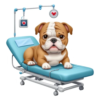 Bulldog getting surgery  sticker