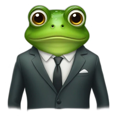 A frog wearing a suit looking straight sticker