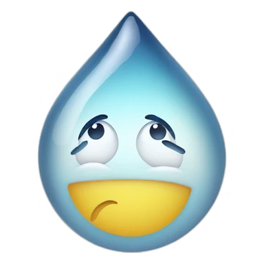 Water drop with face sticker