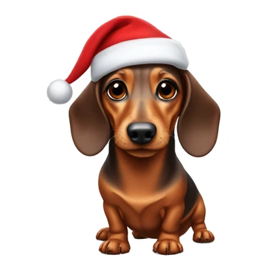 dachshund with santa hat sticker