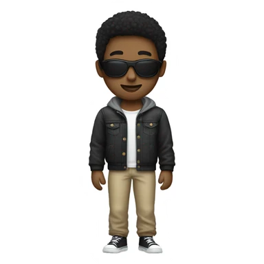 Teenager with casual clothes and black mask sticker