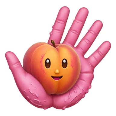 Peach with hand print sticker