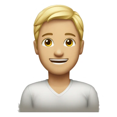 Visibly healthy vibe Caucasian emoji sticker