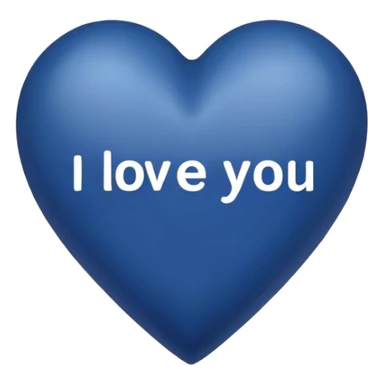 Dark blue heart with the words I Love You in the middle  sticker