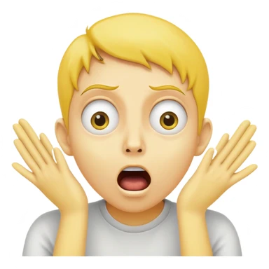 yellow face with wide eyes and mouth open in a shocked 'aahh' expression, hands on cheeks sticker