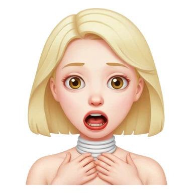 emoji of girl chocking herself exaggerated funny sticker