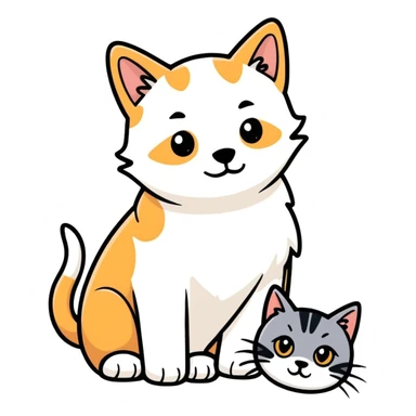 Dog and cat party sticker