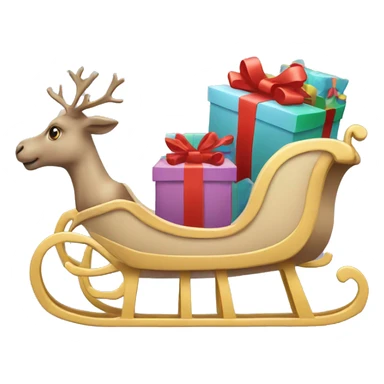 beige sleigh with gifts sticker