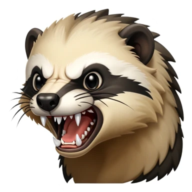 angry honey badger, furious, showing teeth, aggressive pose sticker