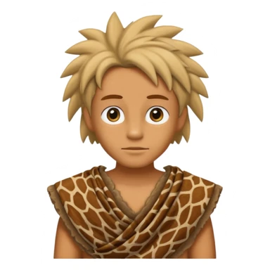 a simson wearing ancient animal skin cloth, half body, icon sticker