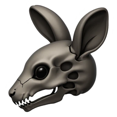 Tête de lapin squelette noire de profil avec des G à la place des yeux  sticker