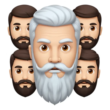 Ravanasura with beard and mustach young beautiful and terror with ten heads with white skin sticker