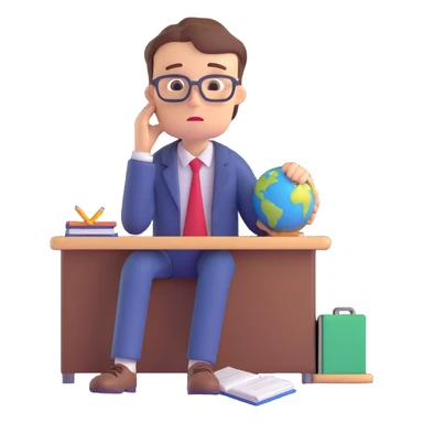 exhausted teacher in a bustling classroom sticker