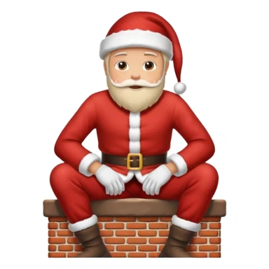 Cristmas male sit down on a chimney sticker