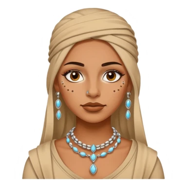 desert woman outfit with piercings just face  sticker