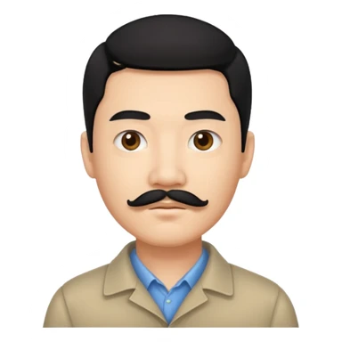 chinese guy w,th black hair and mustache sticker