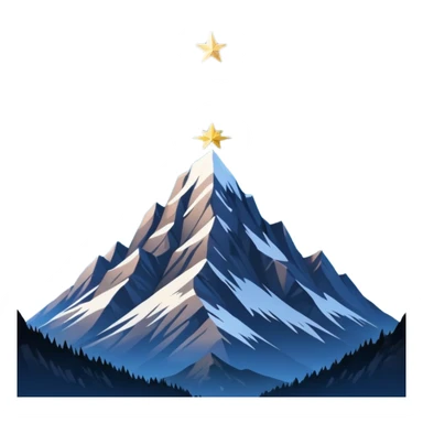 a mountain with stars and the Paramount text sticker