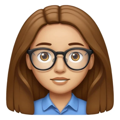 persona con cabello largo y lentes sticker