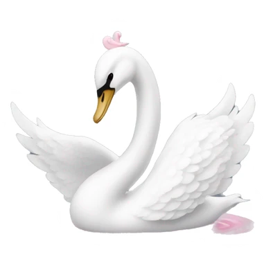 White and pink swan  sticker