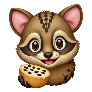civet emoji with enjoying food sticker