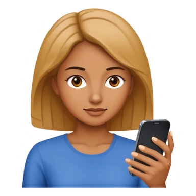 woman looking at phone sticker