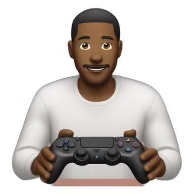 Man playing on console with ps5 controller sticker