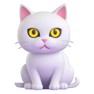 Pure white cat with yellow eyes sticker