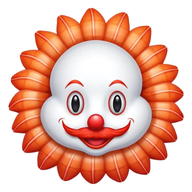 Shrimp upside down as a clown sticker