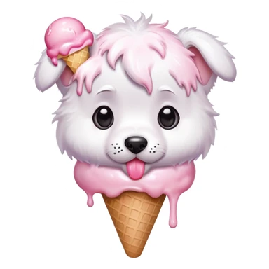 Pup with ice cream
 sticker