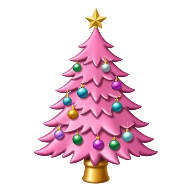 pink christmas tree sticker