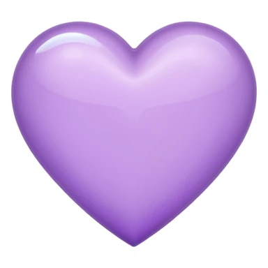 A light purple heart emoji that has the same shape as a normal heart emoji and light reflecting is from the tip of the heart and not in a circular  shape sticker